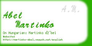 abel martinko business card